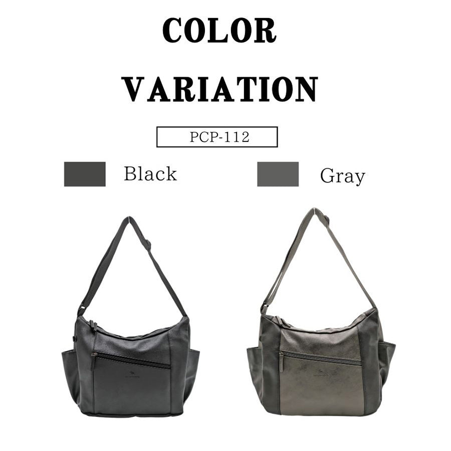【POLOCHAMPS】 pcp112 ゴンドラショルダー ショルダーバッグ 肩掛け 斜め掛け 使いやすい 普段使い シンプル カジュアル ユニセックス プレゼント ブラック