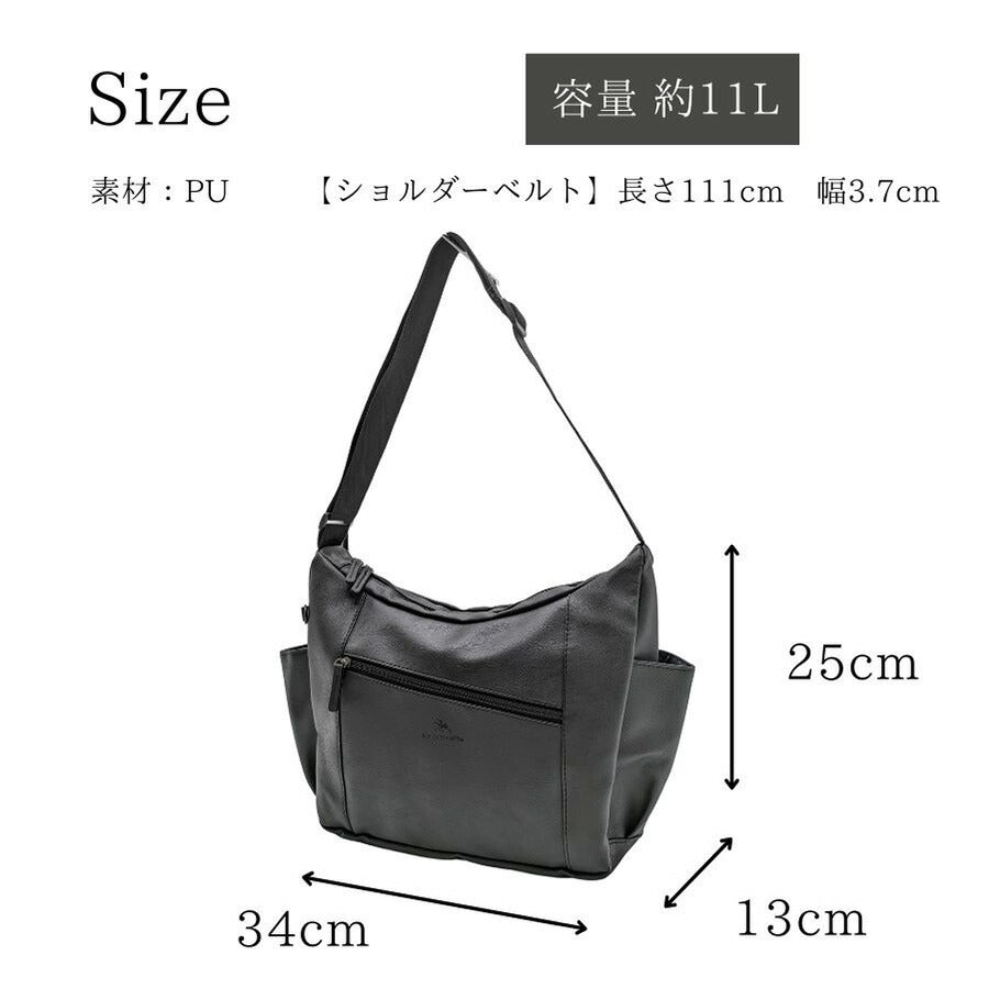 【POLOCHAMPS】 pcp112 ゴンドラショルダー ショルダーバッグ 肩掛け 斜め掛け 使いやすい 普段使い シンプル カジュアル ユニセックス プレゼント ブラック
