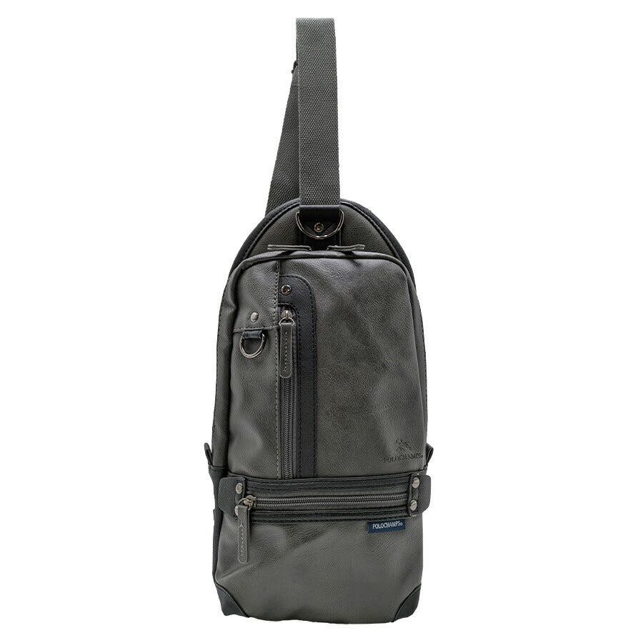【POLOCHAMPS】 pcp116 ボディバッグ ショルダーバッグ 肩掛け 斜め掛け 使いやすい 普段使い シンプル カジュアル ユニセックス プレゼント ブラック
