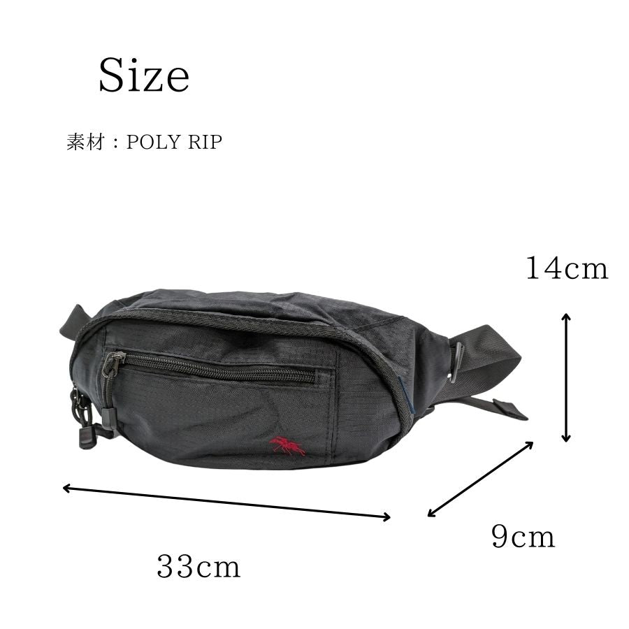 【レターパック配送/時間指定不可】【POLO CHAMPS】 pcr105 ウエストバッグ 斜め掛け かばん 使いやすい 普段使い メンズ 父の日 ギフト プレゼント ブラック