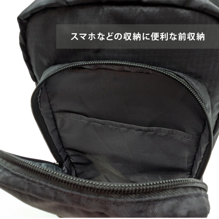 【POLO CHAMPS】 pcr106 ボディバッグ 斜め掛け かばん カバン バッグ 使いやすい 普段使い シンプル カジュアル メンズ 父の日 ギフト プレゼント ブラック