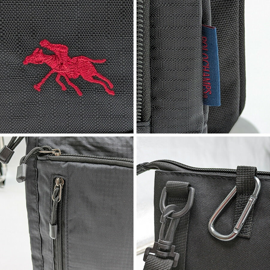 【クリックポスト/時間指定不可】【POLO CHAMPS】 pcr108 シザーバッグ 斜め掛け かばん カジュアル メンズ ギフト プレゼント 父の日 敬老の日 ブラック