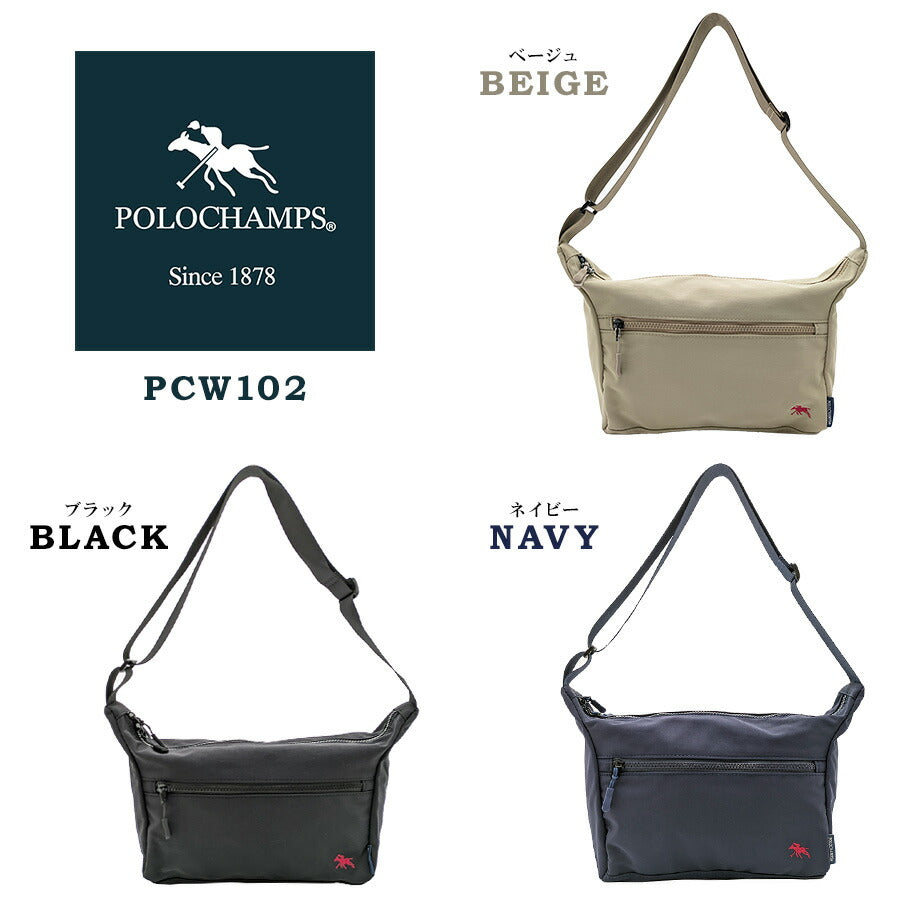【レターパック配送/時間指定不可】【POLO CHAMPS】 pcw102 ゴンドラショルダー かばん 使いやすい 普段使い シンプル カジュアル メンズ ギフト ブラック
