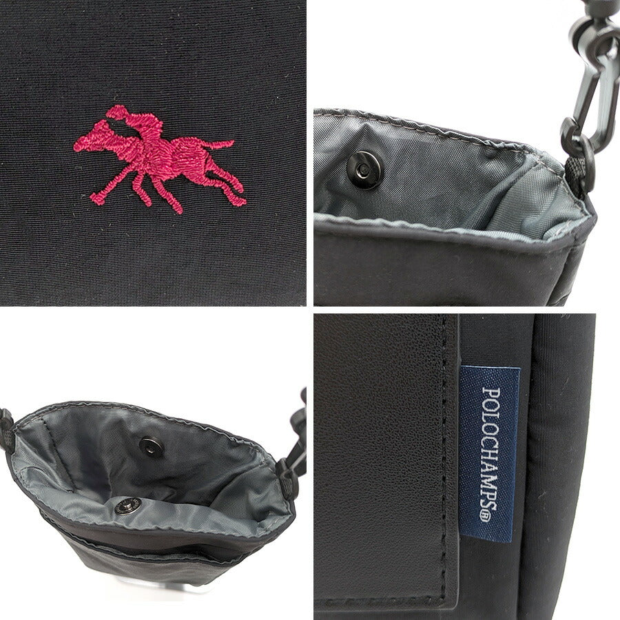 【クリックポスト/時間指定不可】【POLO CHAMPS】 pcw109 ポーチショルダー 斜め掛け かばん 使いやすい 普段使い シンプル カジュアル メンズ ギフト ブラック