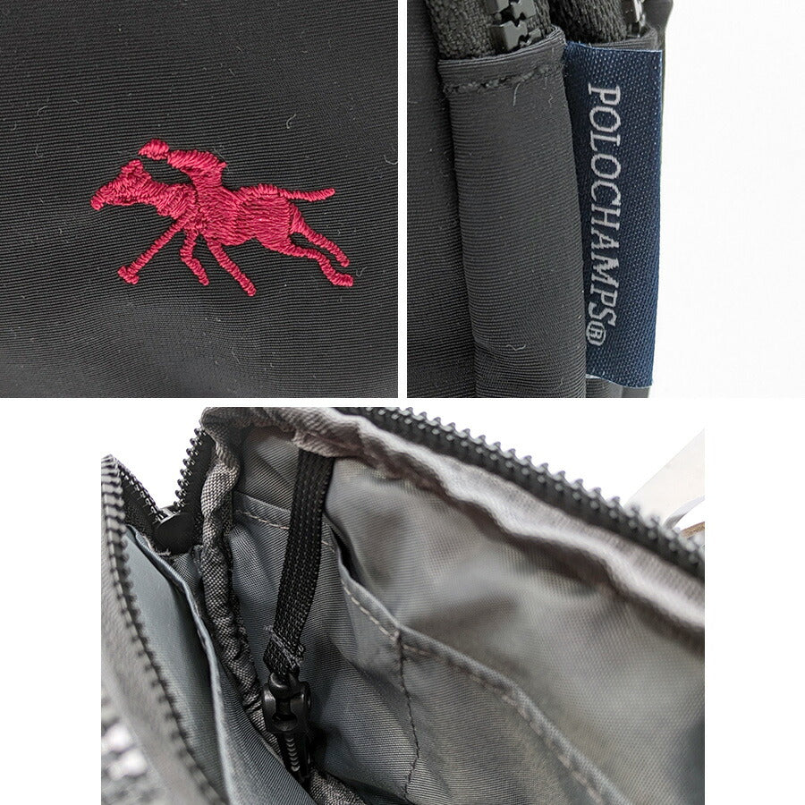【POLO CHAMPS】 pcw112 ミニショルダー 斜め掛け かばん カバン バッグ 鞄 使いやすい 普段使い シンプル カジュアル メンズ ギフト プレゼント ブラック