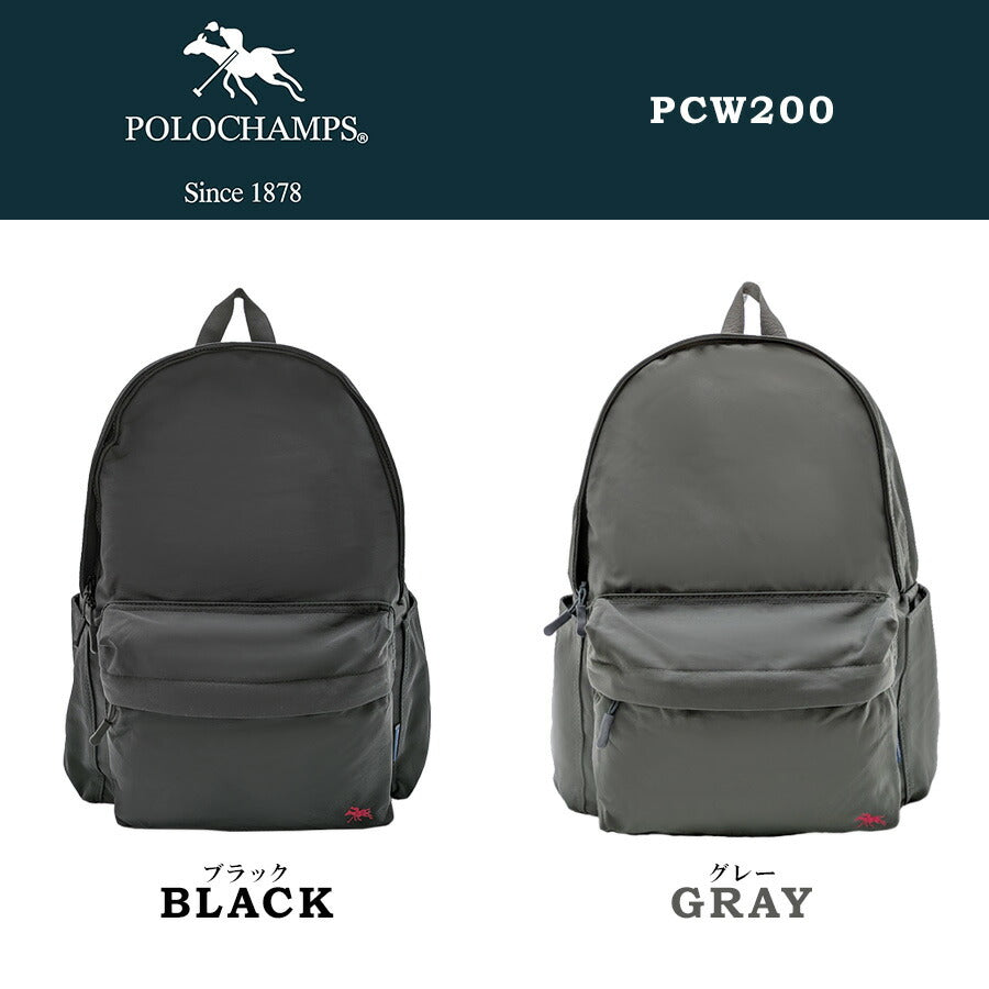 【POLO CHAMPS】 リュック 大容量 pcw200 ポリリュック かばん カバン バッグ 鞄 使いやすい 普段使い シンプル カジュアル メンズ ギフト プレゼント ブラック