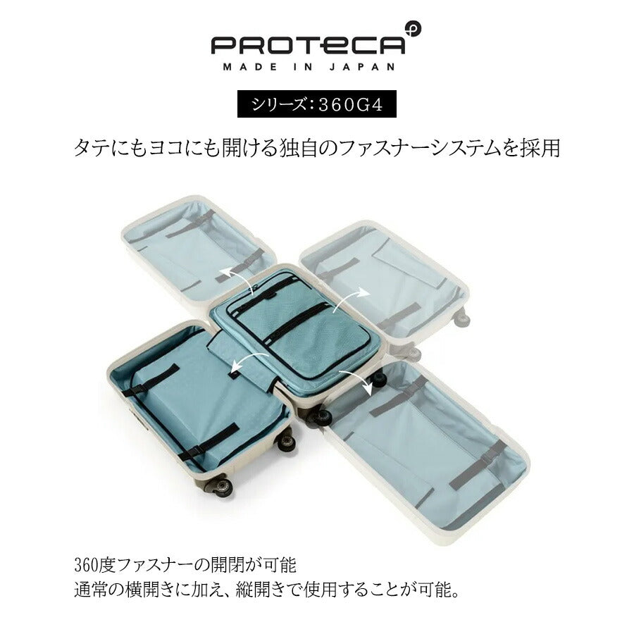 【PROTECA】02422 スーツケース キャリーバッグ キャリーケース ユニセックス シンプル プロテカ ブラック ブルーグレー ホワイト シトラスイエロー 使いやすい かっこいい おしゃれ お出かけ 旅行 修学旅行 大容量 高性能 日本製