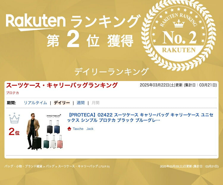 【PROTECA】02422 スーツケース キャリーバッグ キャリーケース ユニセックス シンプル プロテカ ブラック ブルーグレー ホワイト シトラスイエロー 使いやすい かっこいい おしゃれ お出かけ 旅行 修学旅行 大容量 高性能 日本製