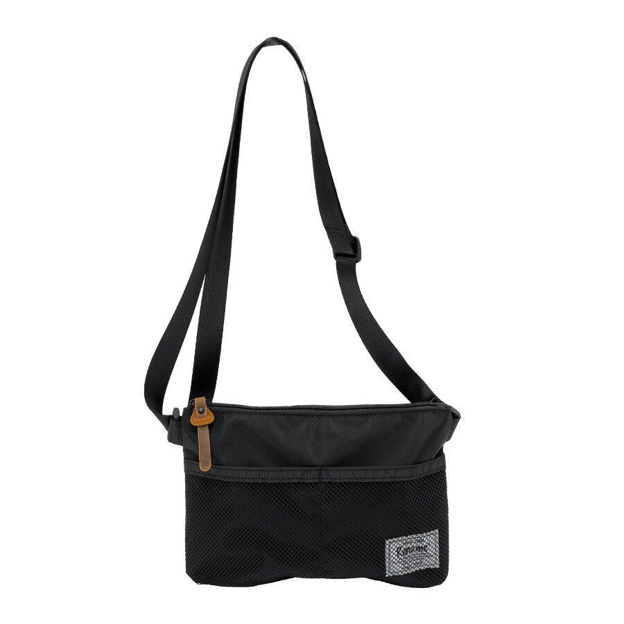【クリックポスト/時間指定不可】【Rename】 rsn71019 メッシュポケットナイロンサコッシュ 斜め掛け かばん 使いやすい 軽量 ユニセックス プレゼント ブラック