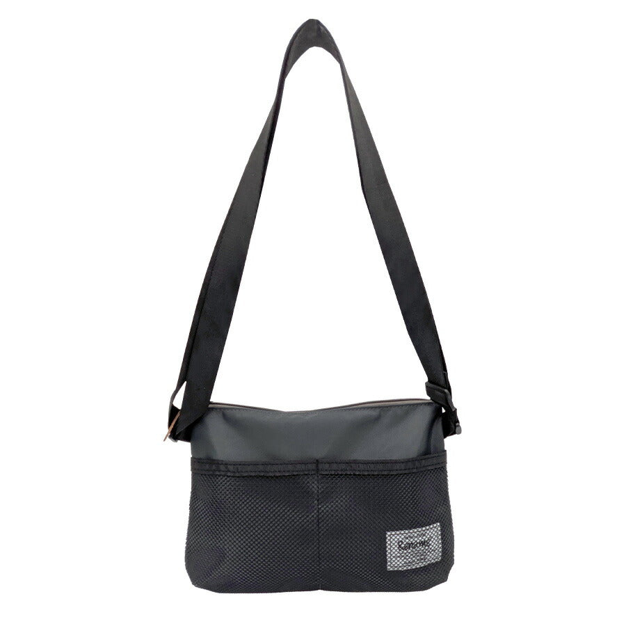 【クリックポスト/時間指定不可】【Rename】 rsn71019 メッシュポケットナイロンサコッシュ 斜め掛け かばん 使いやすい 軽量 ユニセックス プレゼント ブラック