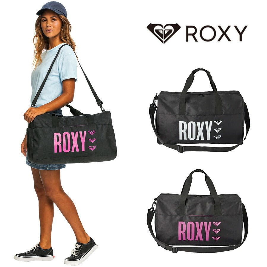 【ROXY】RBG234303 ボストン 35L かばん 鞄 カバン バッグ ロキシー ブラック ピンク  使いやすい 修学旅行 林間学校 旅行 部活 大容量 1泊〜2泊 おしゃれ かわいい スポーティー