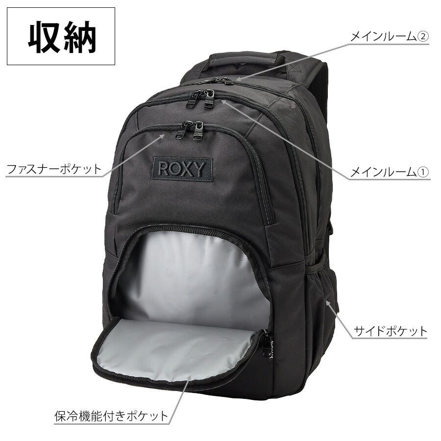 【ROXY】 リュック 大容量 rbg251301 GOOUT デイパック 23-30L リュックサック かばん バッグ 通学 部活 中高生 ユニセックス ギフト プレゼント ブラック