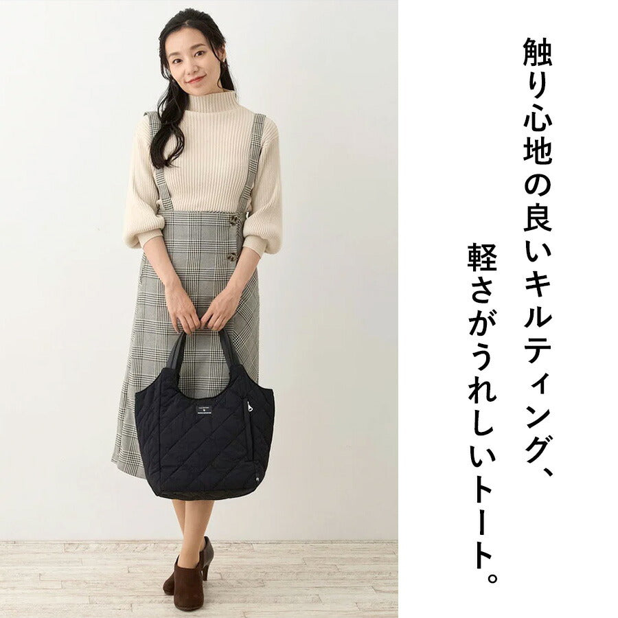 【ROOTOTE】 1331 LT.ラウンド.パルーティ.Quilt-C トートバッグ 小さめ 通勤 仕事 軽量 手持ち 仕切り付き 撥水 レディース おしゃれ プレゼント ブラック