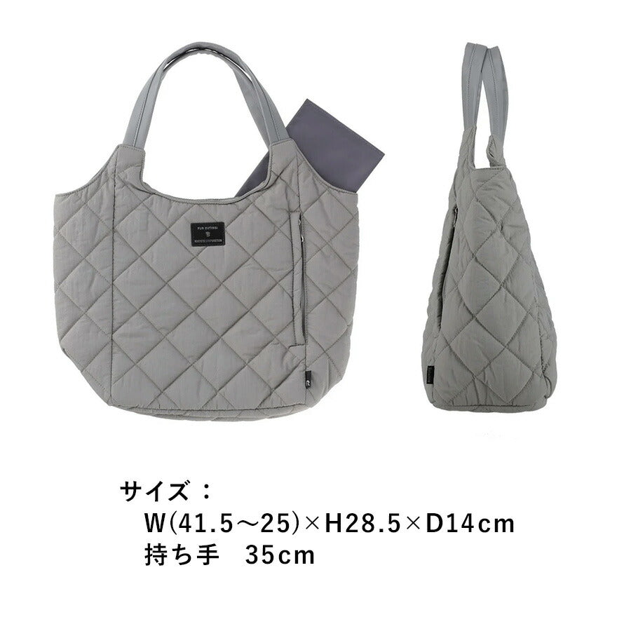 【ROOTOTE】 1331 LT.ラウンド.パルーティ.Quilt-C トートバッグ 小さめ 通勤 仕事 軽量 手持ち 仕切り付き 撥水 レディース おしゃれ プレゼント ブラック
