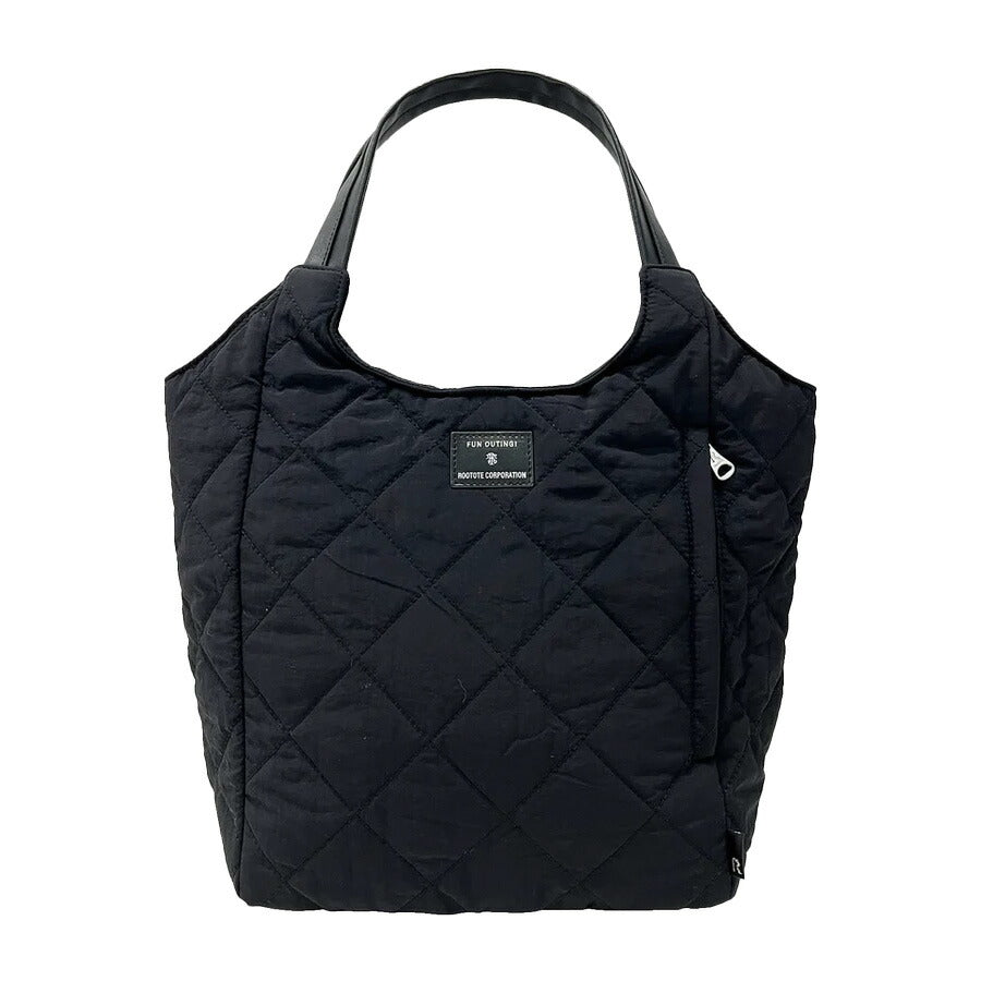 【ROOTOTE】 1331 LT.ラウンド.パルーティ.Quilt-C トートバッグ 小さめ 通勤 仕事 軽量 手持ち 仕切り付き 撥水 レディース おしゃれ プレゼント ブラック
