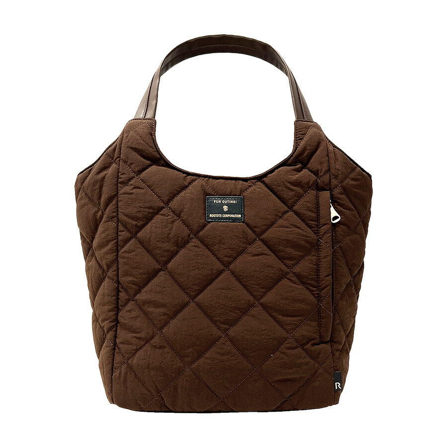 【ROOTOTE】 1331 LT.ラウンド.パルーティ.Quilt-C トートバッグ 小さめ 通勤 仕事 軽量 手持ち 仕切り付き 撥水 レディース おしゃれ プレゼント ブラック