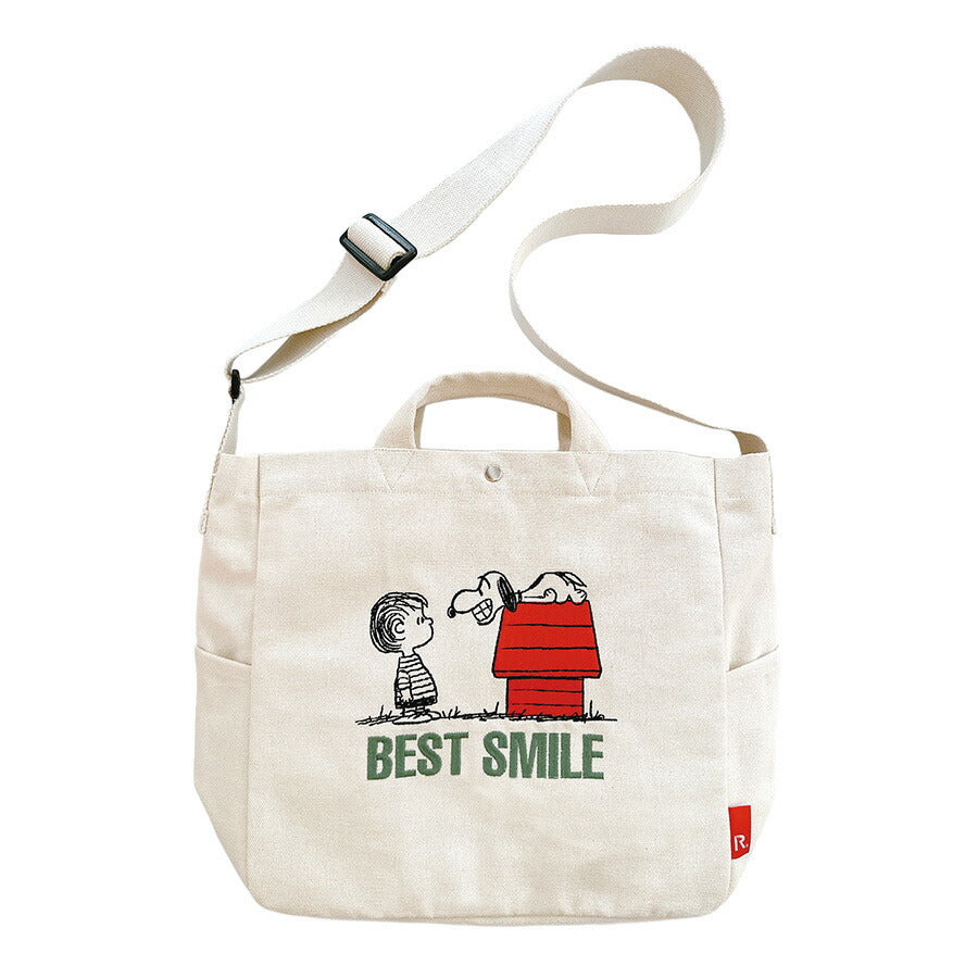 【ROOTOTE】 8383 IP.ミディアム.2way.ピーナッツ-0A トートバッグ 軽量 使いやすい シンプル スヌーピー キャラクター レディース プレゼント アイボリー