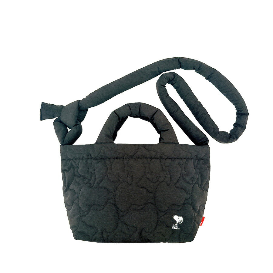 【ROOTOTE】8451 IP.デリ.quilt.Peanuts-0N トートバッグ 斜め掛け 手持ち スヌーピー かわいい 普段使い 使いやすい レディース ギフト ブラック