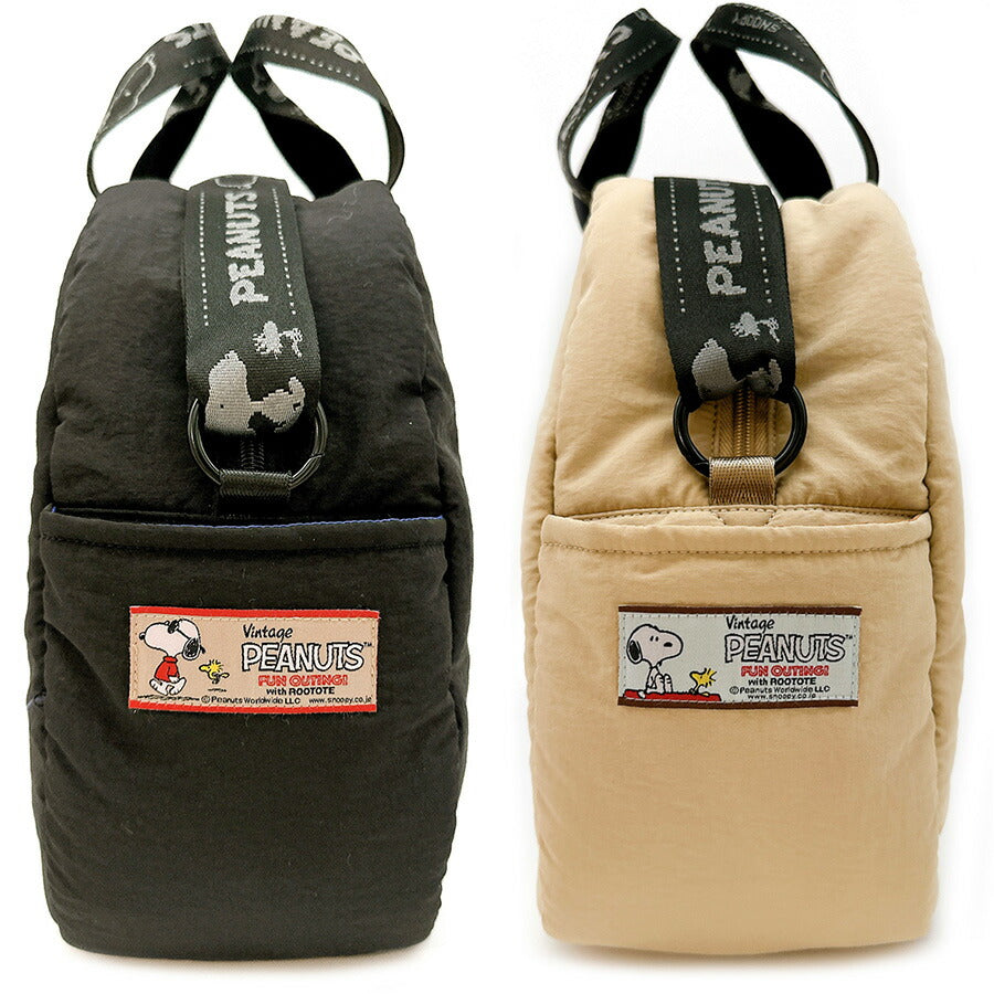【ROOTOTE】8454 IP.BR.MedPadded.Peanuts-0S 斜め掛け ボストン ショルダー スヌーピー かわいい 普段使い 使いやすい レディース ギフト プレゼント ブラック