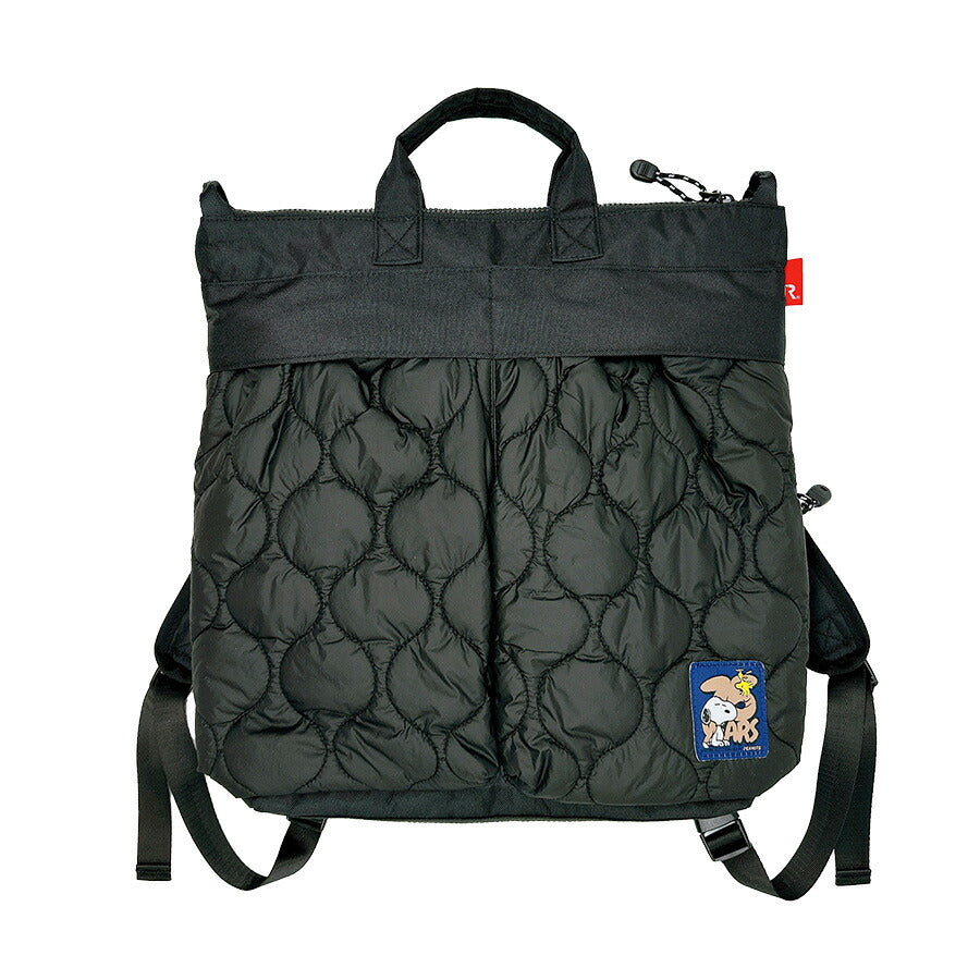 【ROOTOTE】8457 IP.セオルー.パフ.Peanuts-0R 手持ち リュック 2WAY かばん スヌーピー かわいい 使いやすい 普段使い レディース プレゼント ギフト ブラック