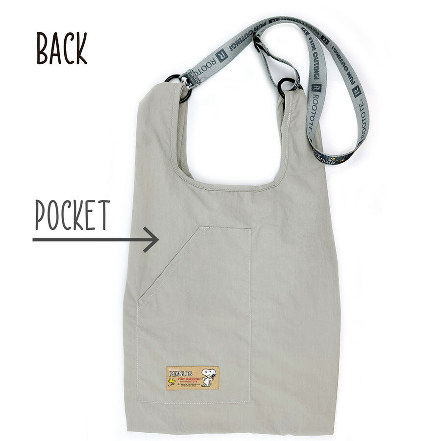 【クリックポスト/時間指定不可】【ROOTOTE】8458 IP.RS.Peanuts-0P エコバッグ 手持ち 斜め掛け スヌーピー かわいい レディース プレゼント ギフト ブラック
