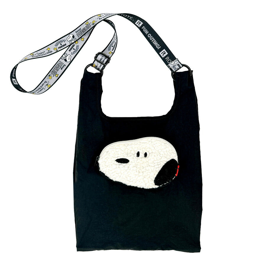 【クリックポスト/時間指定不可】【ROOTOTE】8459 IP.RSmid.Peanuts-0P エコバッグ 手持ち 斜め掛け スヌーピー かわいい レディース プレゼント ブラック