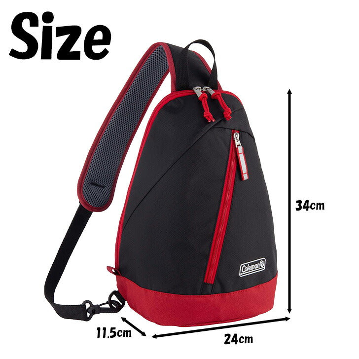 Coleman コールマン スリングバッグミニ sling-mini キッズ ワンショルダー スリング バッグ ロゴ ワンポイント 総柄 アウトドア 使いやすい チェストストラップ リフレクター サイドポケット シンプル 小さめ 通園 通学 遠足 学童 習い事 お出かけ