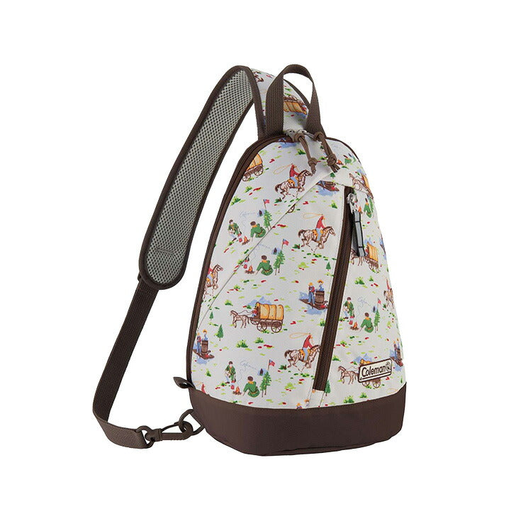 Coleman コールマン スリングバッグミニ sling-mini キッズ ワンショルダー スリング バッグ ロゴ ワンポイント 総柄 アウトドア 使いやすい チェストストラップ リフレクター サイドポケット シンプル 小さめ 通園 通学 遠足 学童 習い事 お出かけ