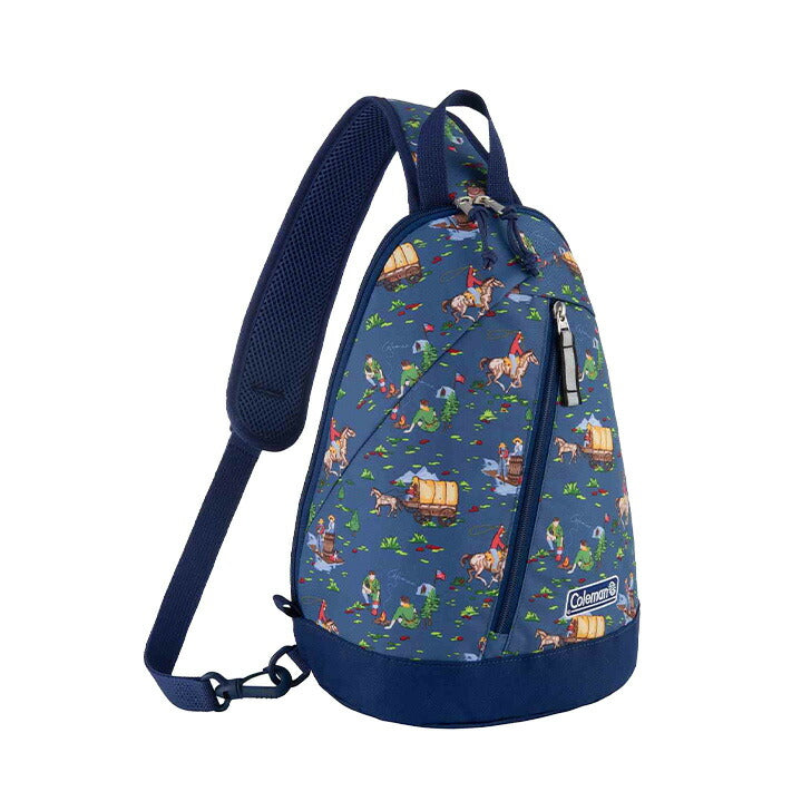 Coleman コールマン スリングバッグミニ sling-mini キッズ ワンショルダー スリング バッグ ロゴ ワンポイント 総柄 アウトドア 使いやすい チェストストラップ リフレクター サイドポケット シンプル 小さめ 通園 通学 遠足 学童 習い事 お出かけ