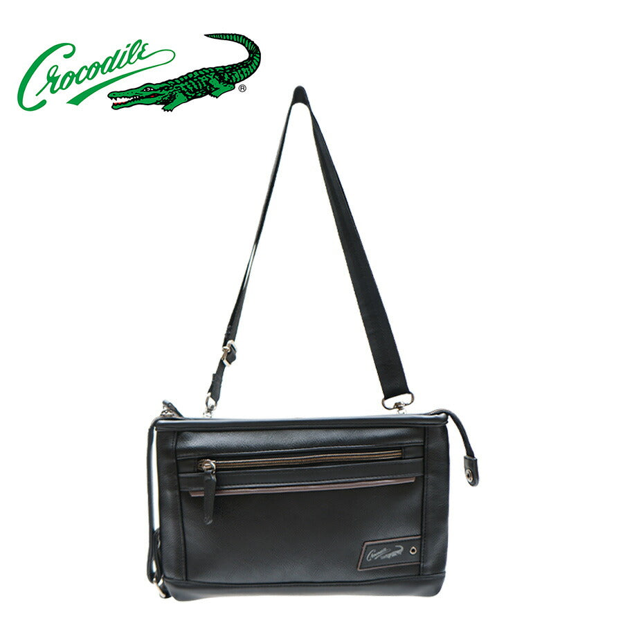 【Crocodile】736-2351 クラッチショルダー かばん カバン 鞄 バッグ クラッチ ショルダー 斜め掛け 日常 普段使い 使いやすい 便利 多機能 シンプル クロコダイル ブラック かっこいい おしゃれ メンズ お出かけ