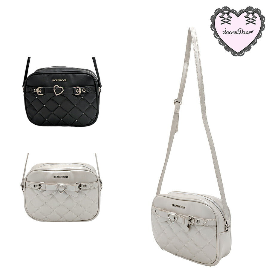 【Secret Door】 333022 プルーン キルティングショルダーバッグ 斜め掛け かばん カバン 鞄 使いやすい かわいい レディース プレゼント ギフト ブラック