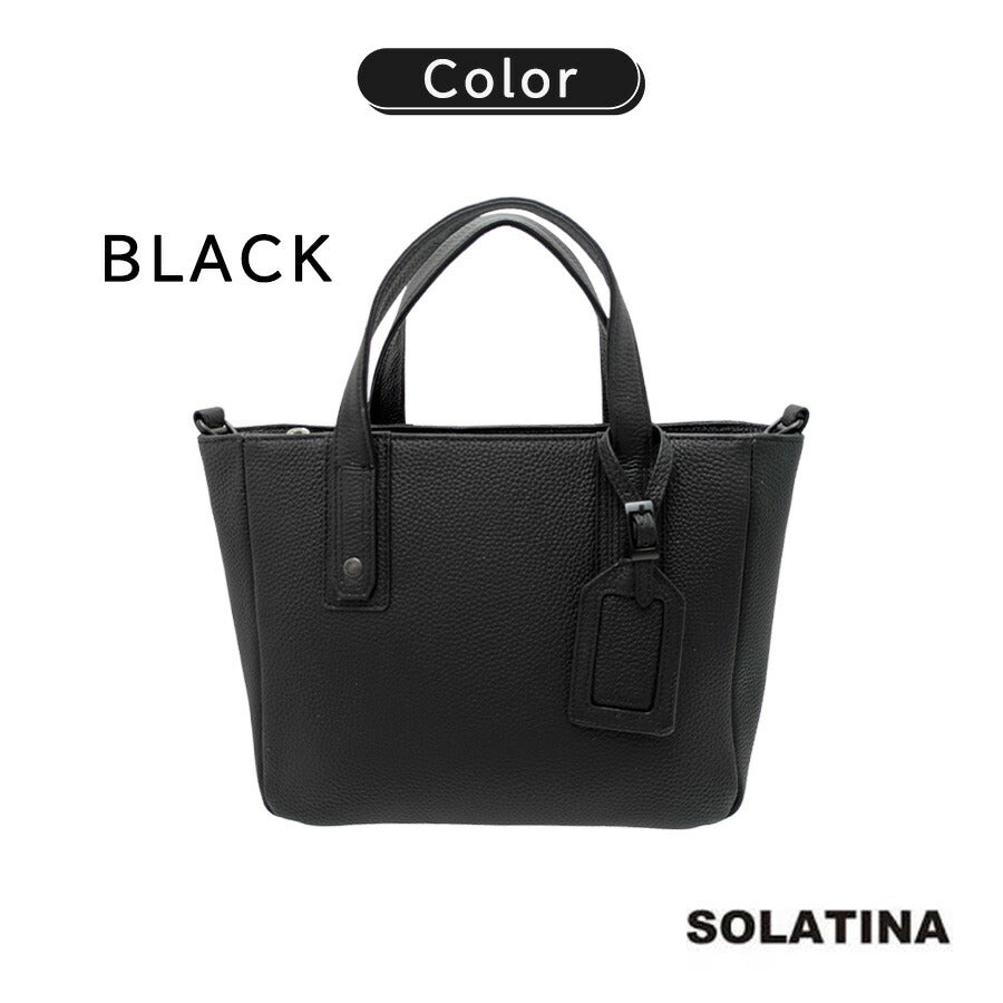 SOLATINA sbi-00002 2WAYトートバッグ トートバッグ 2wayバッグ 肩掛け 手持ち 斜め掛け 普段使い 牛革 本革 ユニセックス メンズ プレゼント ギフトブラック