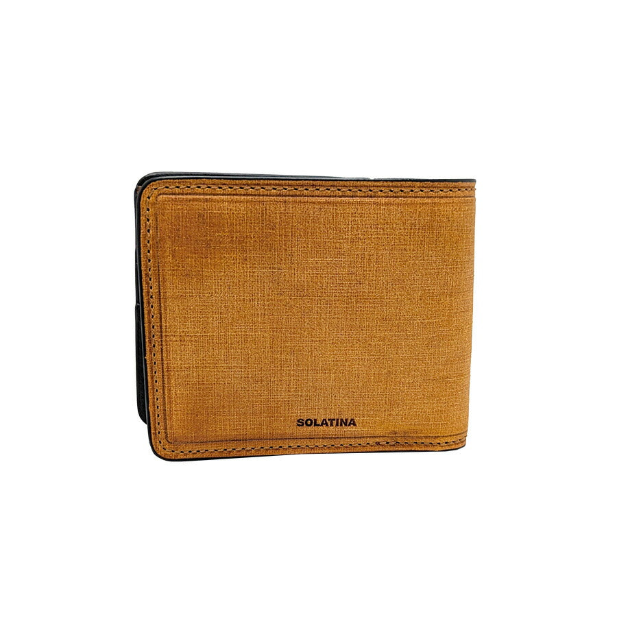 SOLATINA sw-70013 二つ折り財布 財布 さいふ サイフ ウォレット 普段使い 使いやすい 牛革 レザー イタリアンレザー メンズ プレゼント ギフト ブラック