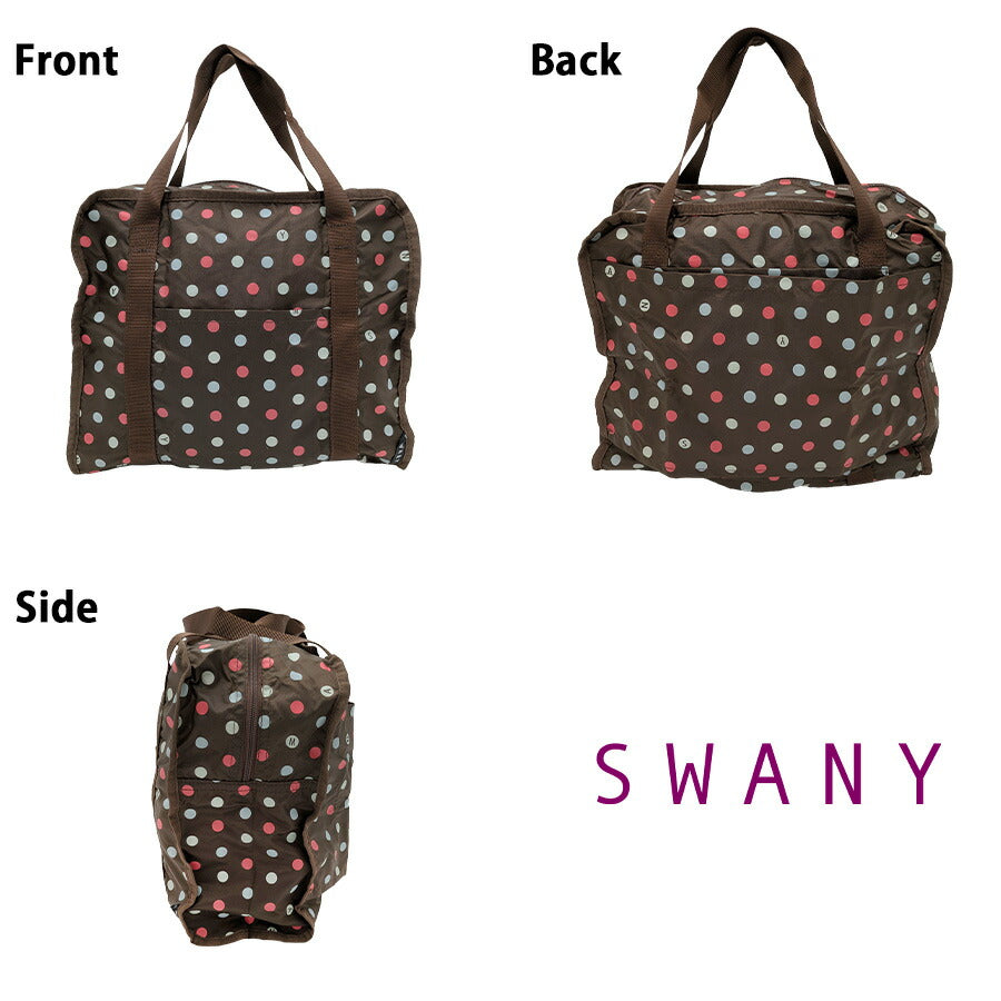 【クリックポスト/時間指定不可】【SWANY】a126 ハンドルサック 水玉 M 手持ち キャリーオン コンパクト シンプル おしゃれ レディース プレゼント ブラウン