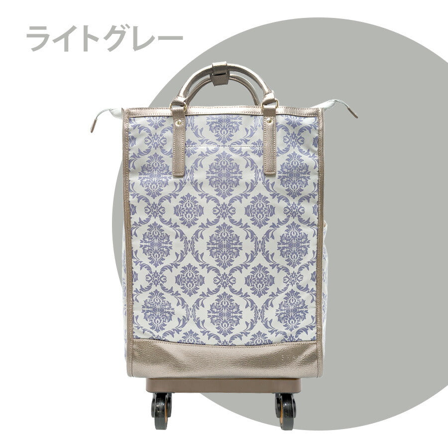 【SWANY】 d543-l21 ダマスコ キャリーバッグ 60mmキャスター 4輪ストッパー付き スワニー ショッピング レディース ライトグレー 便利 敬老の日 母の日 ギフト