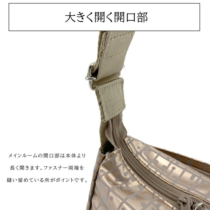 ヤマト屋 キキ2 ラビラビ T685 シンプル角ポシェット Lサイズ 5.5L ショルダーバッグ 日本製 軽量 撥水 丸洗い 洗濯 手洗い ナイロン ファスナーロック ブラック グレー ゴールド ブロンズ ピンクゴールド バーガンディ 紫 パープル おすすめ 送料無料