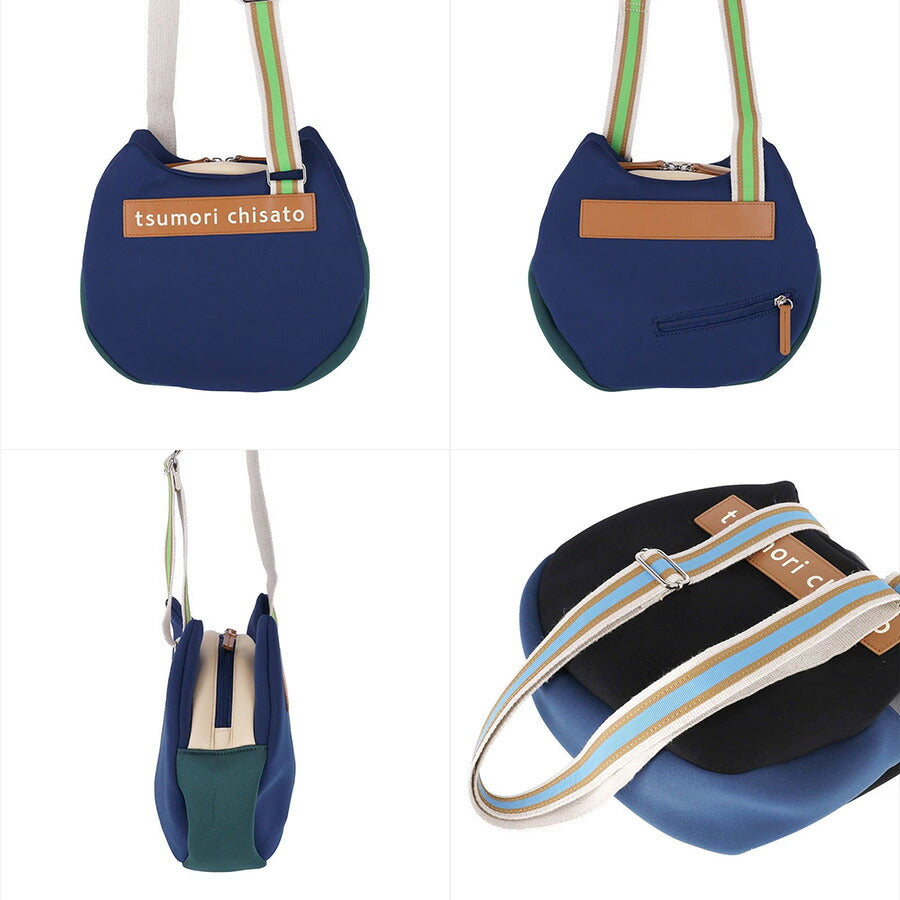 【tsumori chisato CARRY】 50795 ネコかおウレタン ショルダーバッグ 斜め掛け バイカラー かばん かわいい おしゃれ レディース 母の日 ギフト ブラック