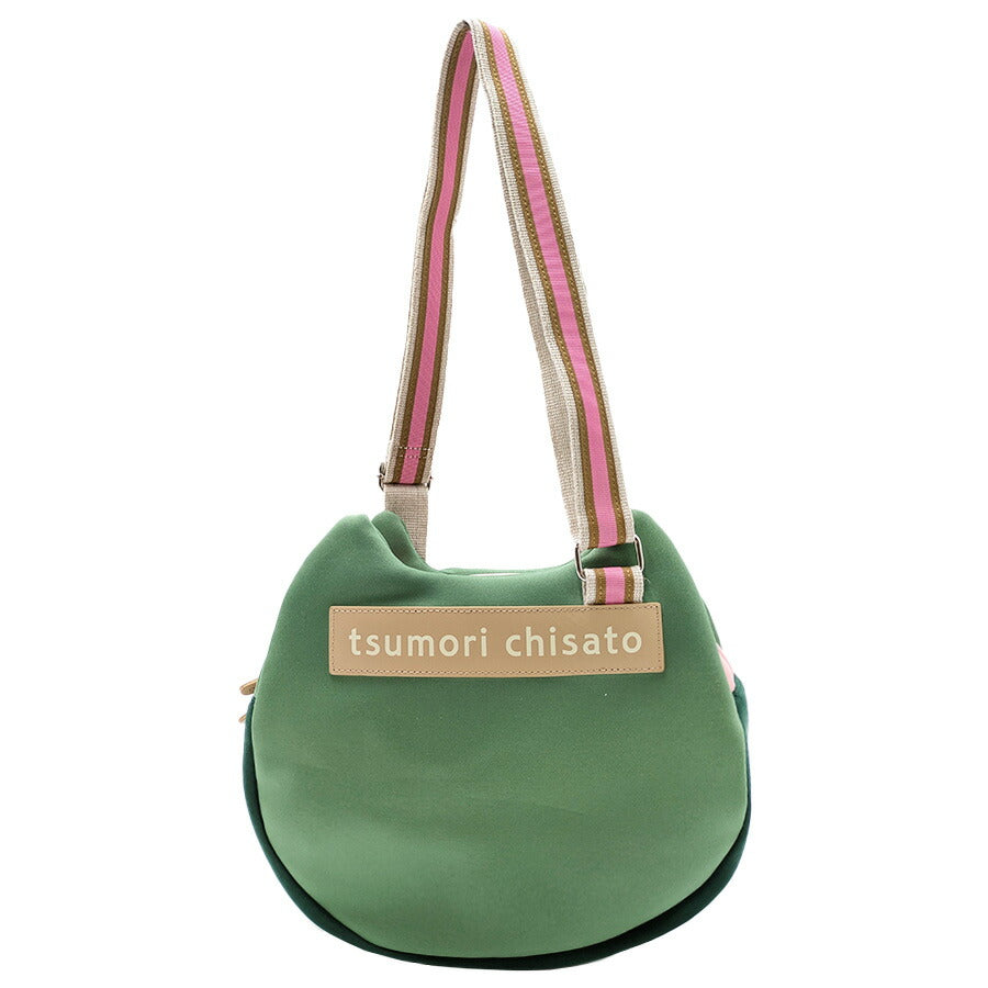 【tsumori chisato CARRY】 50795 ネコかおウレタン ショルダーバッグ 斜め掛け バイカラー かばん かわいい おしゃれ レディース 母の日 ギフト ブラック