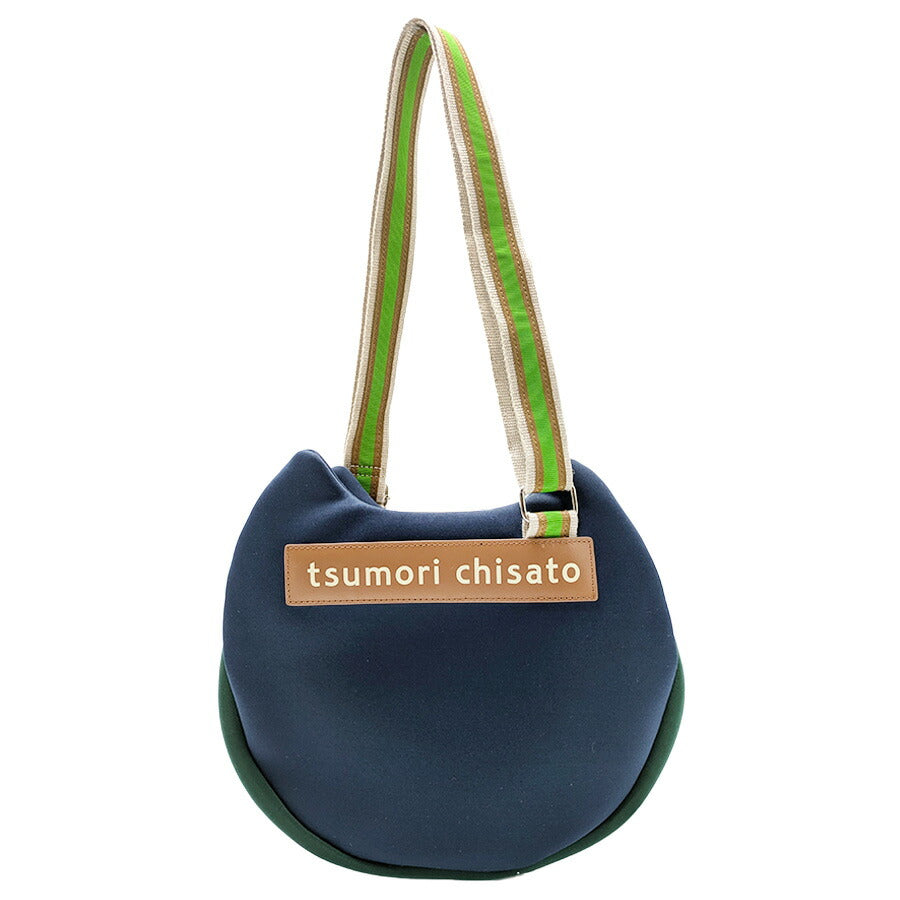 【tsumori chisato CARRY】 50795 ネコかおウレタン ショルダーバッグ 斜め掛け バイカラー かばん かわいい おしゃれ レディース 母の日 ギフト ブラック