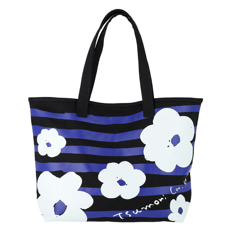 【tsumori chisato CARRY】 50866 フラワーボーダートートバッグL 手持ち かばん 使いやすい かわいい おしゃれ レディース 母の日 敬老の日 ギフト ブラック