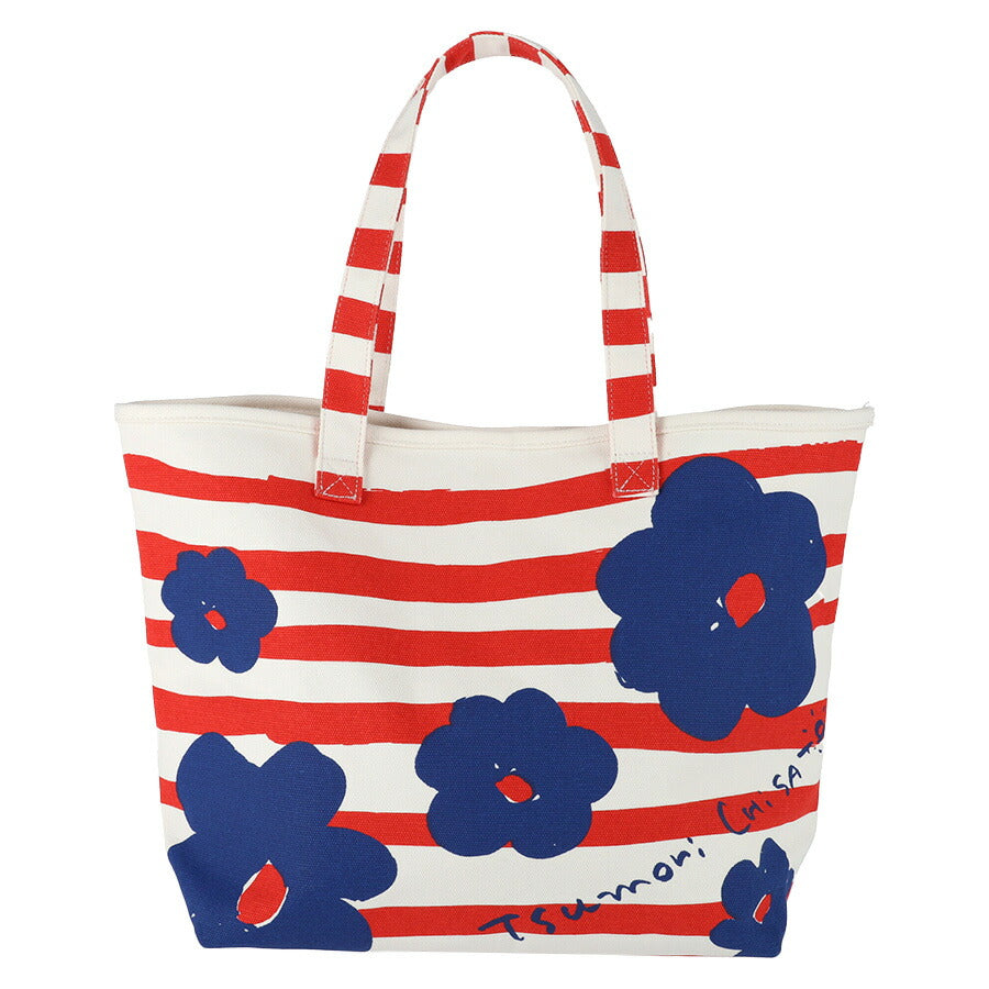 【tsumori chisato CARRY】 50866 フラワーボーダートートバッグL 手持ち かばん 使いやすい かわいい おしゃれ レディース 母の日 敬老の日 ギフト ブラック