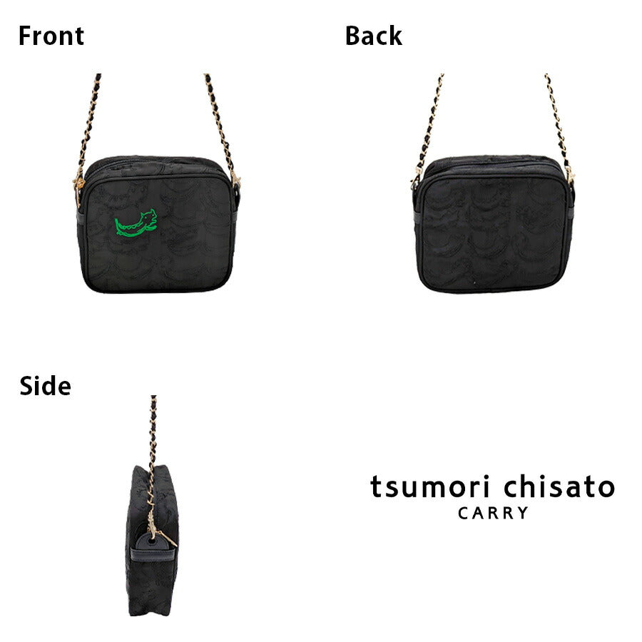 【tsumori chisato CARRY】50885 ナミネコシシュウ ショルダーバッグ 斜め掛け かばん 使いやすい 普段使い レディース ギフト プレゼント ブラック 母の日