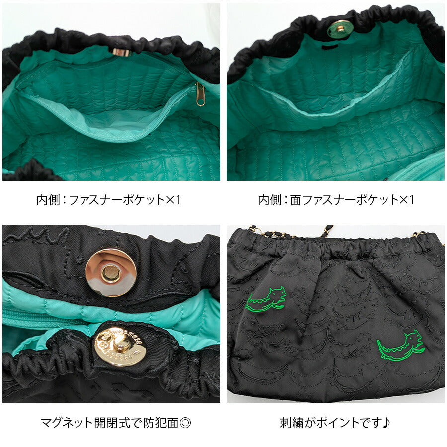 【tsumori chisato CARRY】50886 ナミネコシシュウ ショルダーバッグ 斜め掛け かばん 使いやすい 普段使い レディース ギフト プレゼント ブラック 母の日
