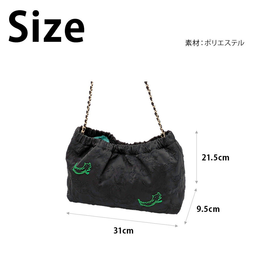 【tsumori chisato CARRY】50886 ナミネコシシュウ ショルダーバッグ 斜め掛け かばん 使いやすい 普段使い レディース ギフト プレゼント ブラック 母の日