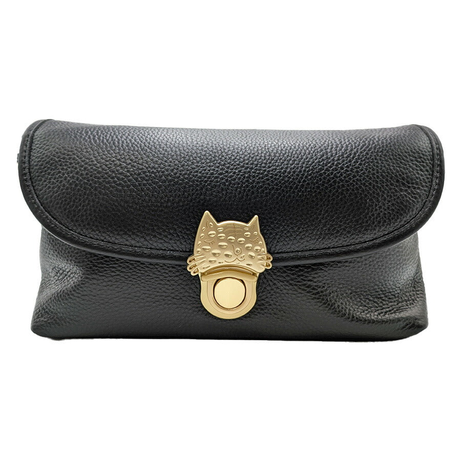 【レターパック配送/時間指定不可】【tsumori chisato CARRY】 53450 NEWカリヤネコ ショルダーバッグS 斜め掛け 牛革 レディース 母の日 ギフト ブラック