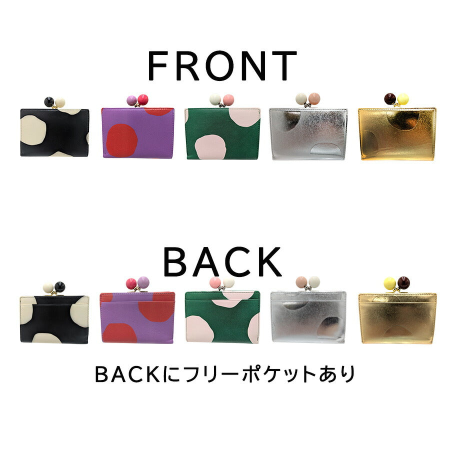 tsumorichisatoCARRY 57301 ズームドット がま口二つ折り財布 がま口財布 折り財布 ウォレット 普段使い レディース プレゼント ギフト 母の日 日本製 ブラック