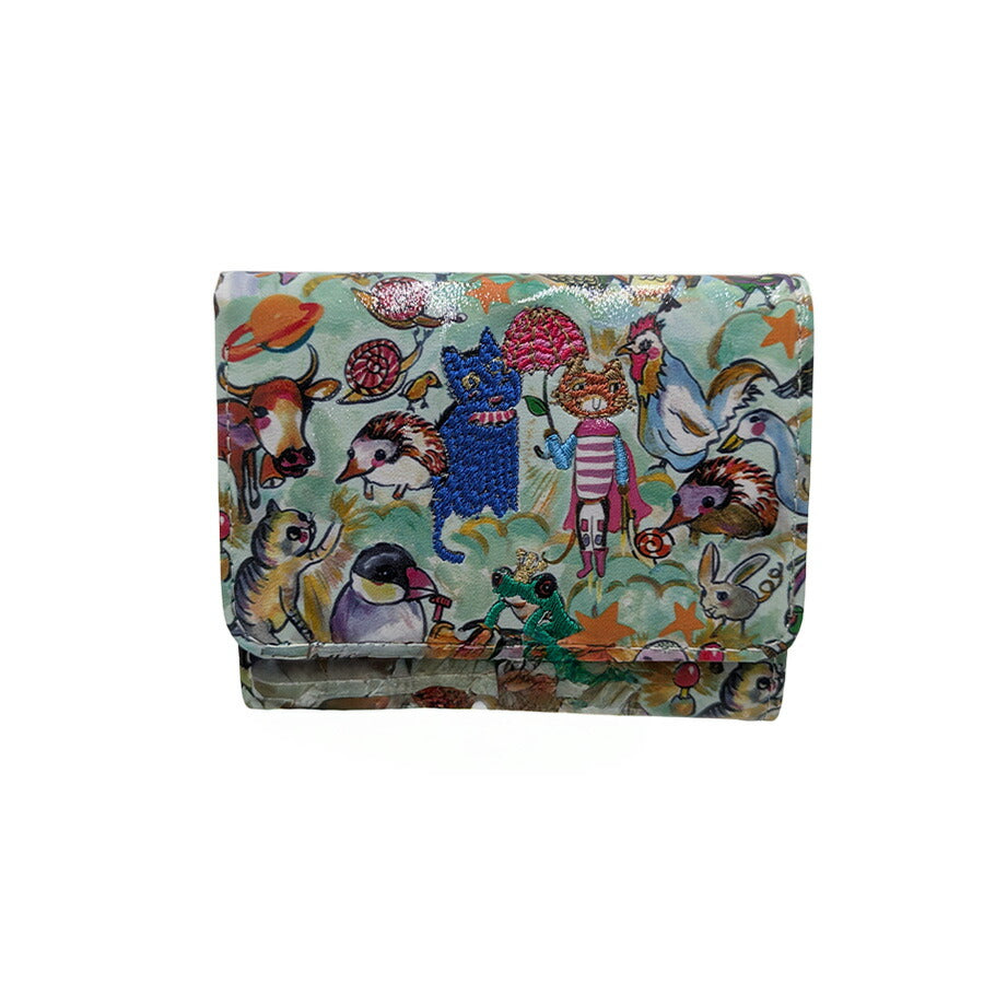tsumorichisatoCARRY 57721 モリノドウブツ 三つ折り財布 折り財布 ウォレット コンパクト レディース プレゼント ギフト 母の日 日本製 一粒万倍 ブラック
