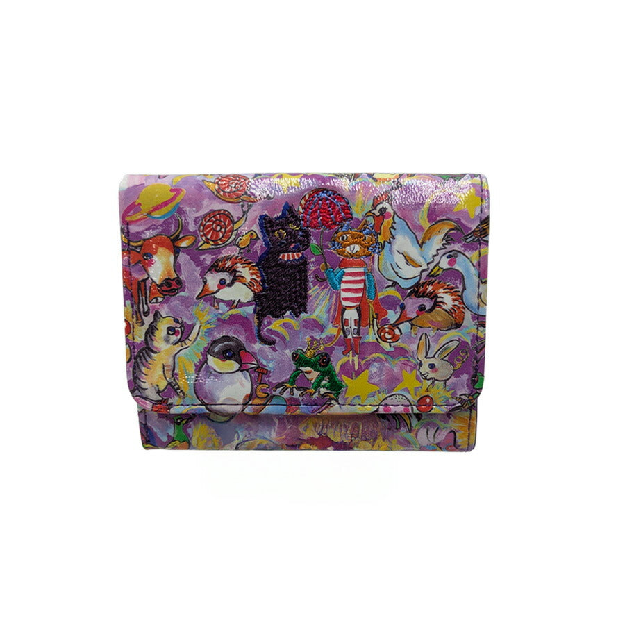tsumorichisatoCARRY 57721 モリノドウブツ 三つ折り財布 折り財布 ウォレット コンパクト レディース プレゼント ギフト 母の日 日本製 一粒万倍 ブラック