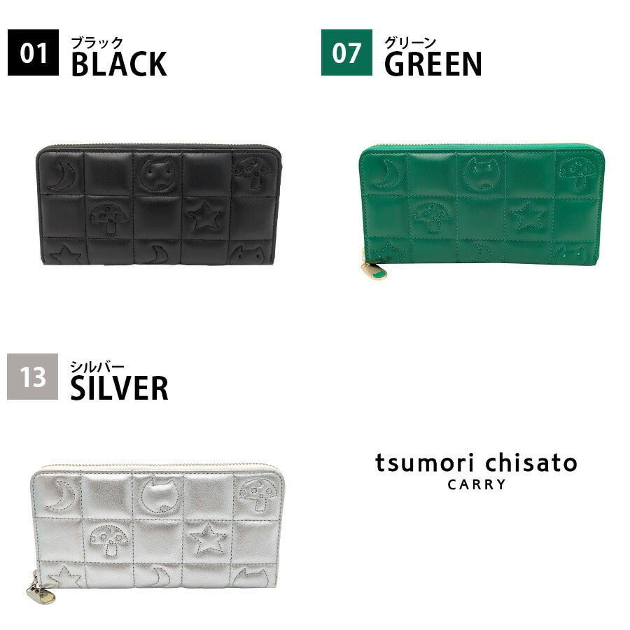 【tsumori chisato CARRY】57822 ネコキルティング 長財布 財布 さいふ サイフ ウォレット 日本製 普段使い レディース ギフト プレゼント ブラック 母の日
