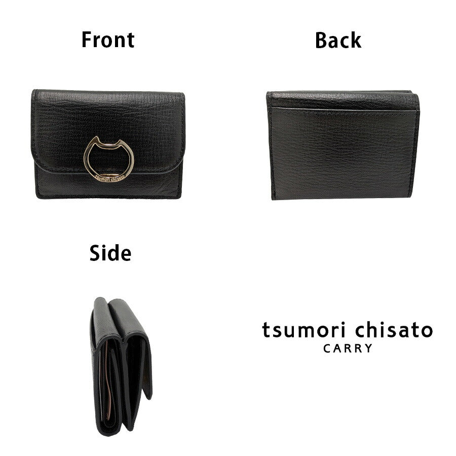 【tsumori chisato CARRY】57825 ネコオコシ 折り財布 財布 さいふ サイフ ウォレット 使いやすい 普段使い レディース ギフト プレゼント ブラック 母の日